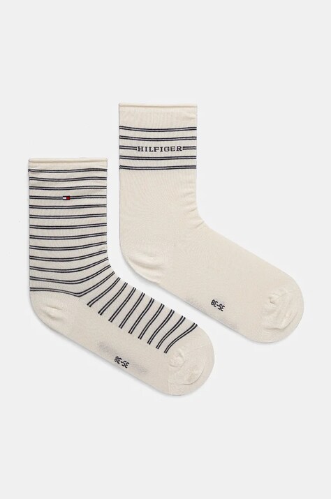Ponožky Tommy Hilfiger 2-pak dámske, biela farba, 701229853