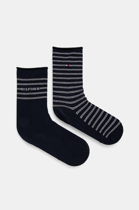 Čarape Tommy Hilfiger 2-pack za žene, boja: tamno plava, 701229853