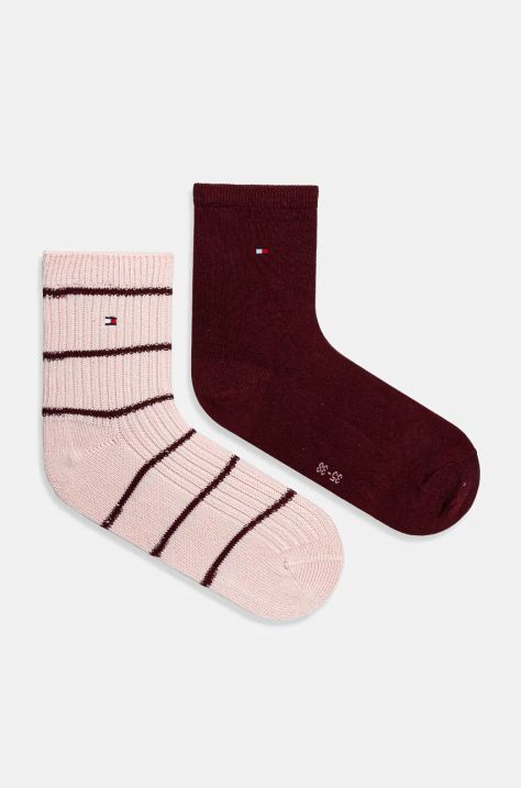 Čarape Tommy Hilfiger 2-pack za žene, boja: ružičasta, 701229866