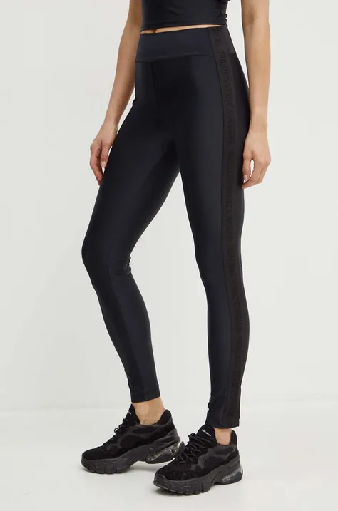 Versace Jeans Couture legginsy damskie kolor czarny gładkie 77HAC114 J0148