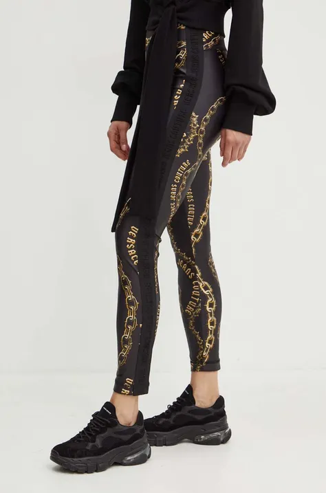 Versace Jeans Couture legginsy damskie kolor czarny wzorzyste 77HAC114 JS417
