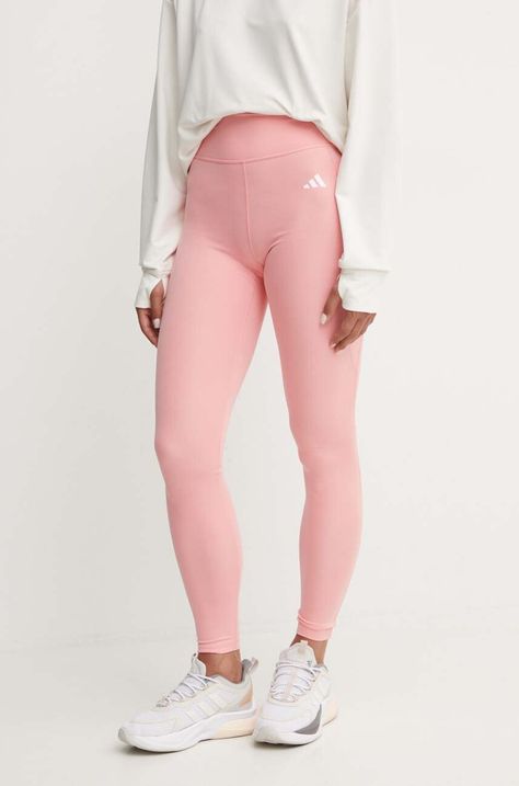 adidas Performance leggins de antrenament Strength culoarea roz, neted, IX5022