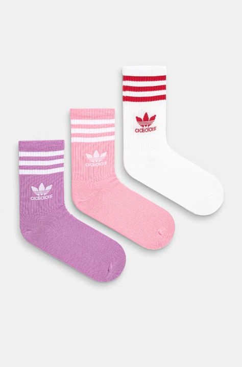 adidas Originals sosete 3-pack femei, culoarea roz, IX7510