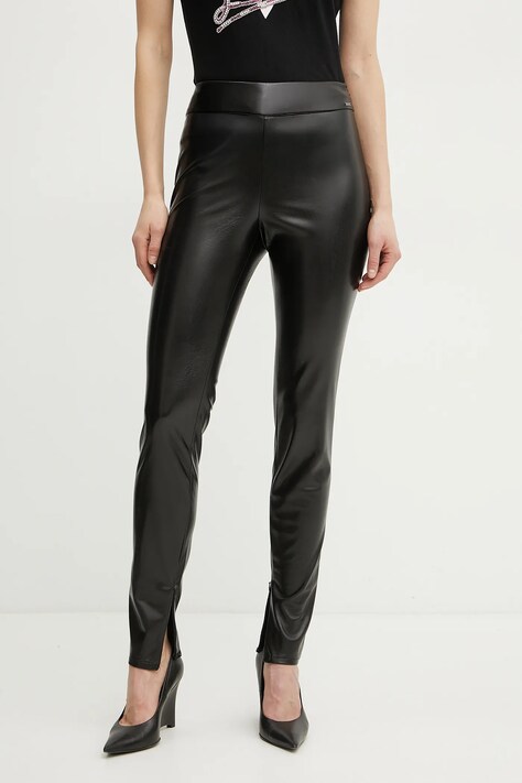 Guess pantaloni PRESCILLA femei, culoarea negru, mulata, high waist, W4BB18 WGIK0