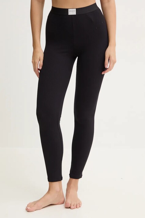 Guess colanti TESSA femei, culoarea negru, neted, O4BB04.KCDA2
