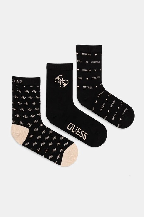 Κάλτσες Guess 3-pack χρώμα: μαύρο, O4BG03.KCJ20