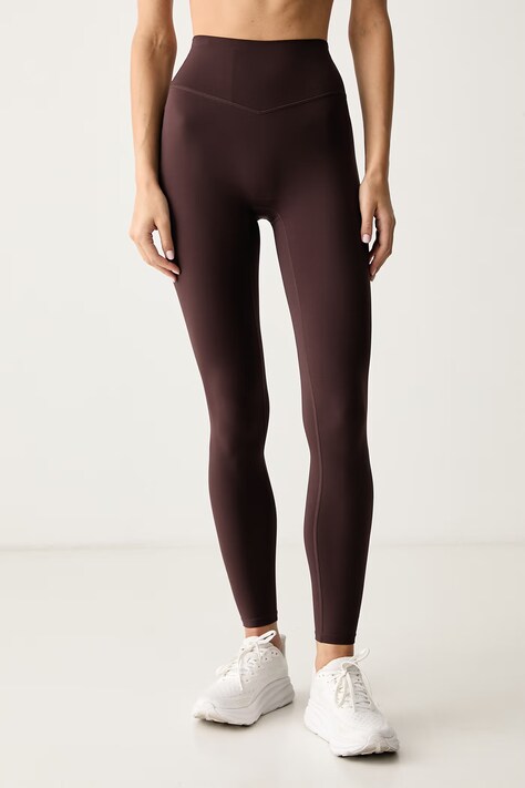 P.E Nation Legginsy sportowe damskie Signature brązowe high waist 243G320