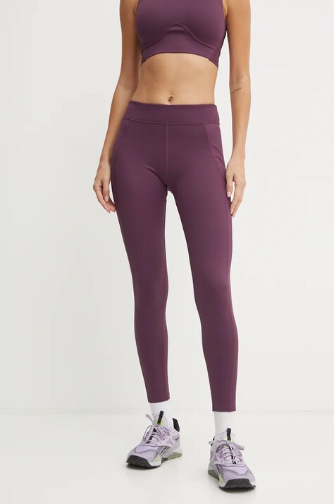 Tréninkové legíny Reebok Lux Contour vínová barva, hladké, 100206432