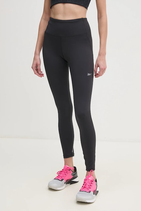 Tréninkové legíny Reebok LUX Collection černá barva, hladké, 100205639