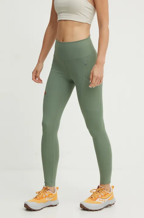 Fjallraven sport legging Abisko zöld, női, sima, F84773.614