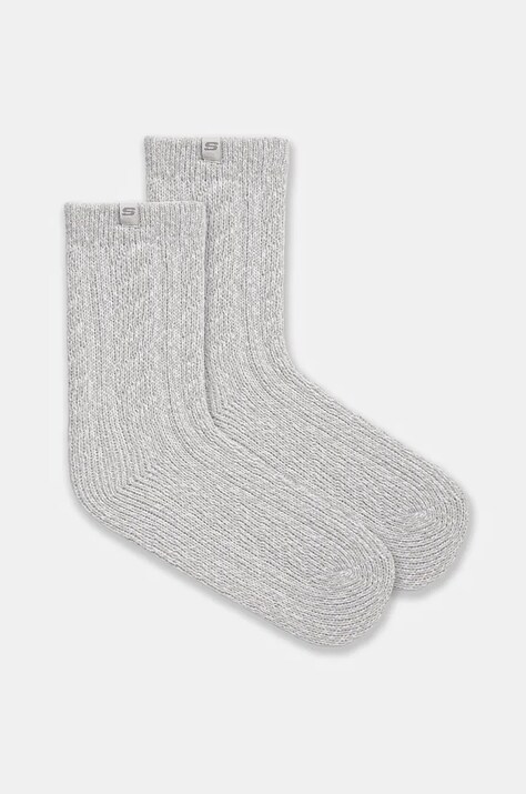 Skechers sosete 2-pack femei, culoarea gri, SK41045