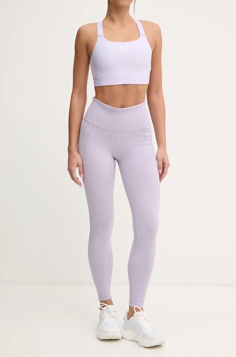 Tréninkové legíny Reebok LUX Collection fialová barva, hladké, 100205606