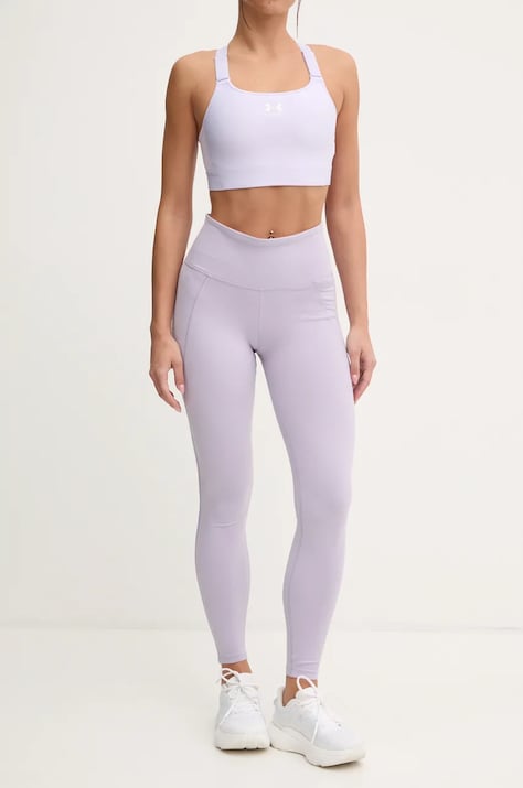 Tréningové legíny Reebok LUX Collection fialová farba, jednofarebné, 100205606