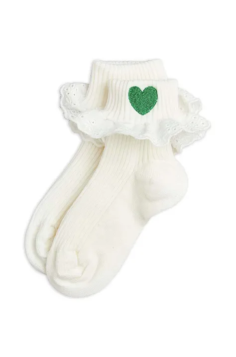 Dětské ponožky Mini Rodini Hearts bílá barva