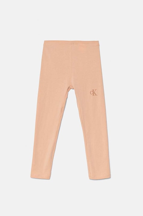 Детски клин Calvin Klein Jeans LEGGING в розово с изчистен дизайн IG0IG02137