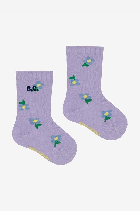 Bobo Choses sosete copii Pansy Flower culoarea violet, 224AH004