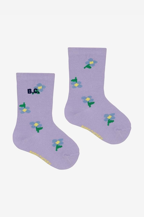 Detské ponožky Bobo Choses Pansy Flower fialová farba, 224AH004