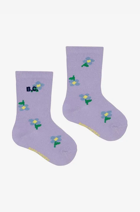 Дитячі шкарпетки Bobo Choses Pansy Flower колір фіолетовий 224AH004