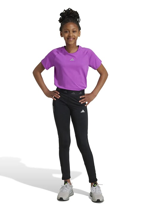Детские леггинсы adidas J TF TIGHTS цвет чёрный однотонные JF3756