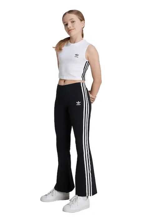 Otroški spodnji del trenirke adidas Originals FLAI LEGGINGS črna barva, IY9785
