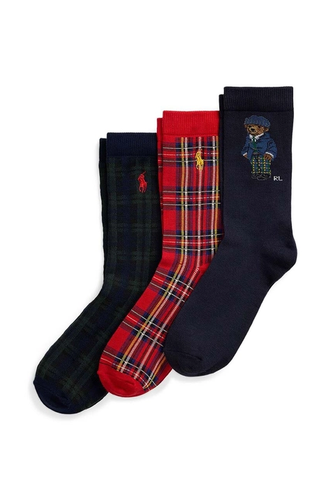 Dětské ponožky Polo Ralph Lauren 3-pack šedá barva, 447958814001