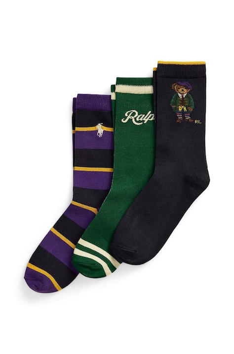 Дитячі шкарпетки Polo Ralph Lauren 3-pack колір зелений 448958815001