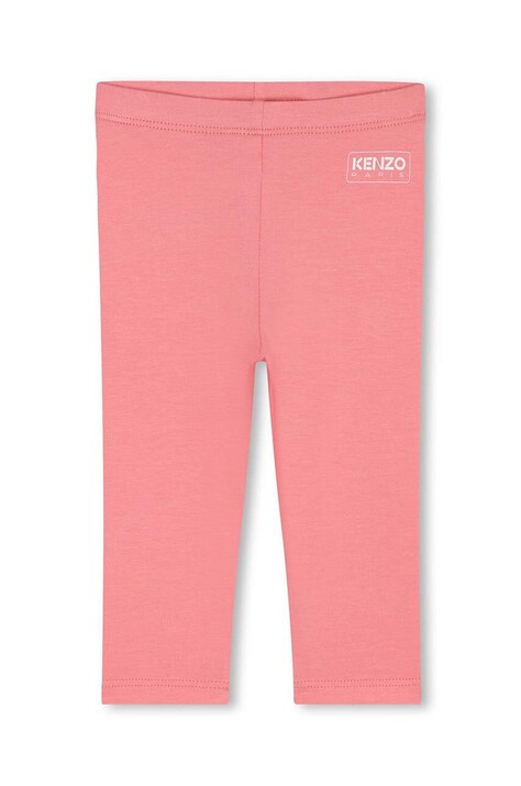Дитячі легінси Kenzo Kids колір рожевий однотонні K60474