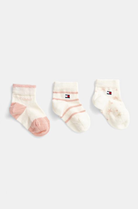 Tommy Hilfiger sosete bebe 3-pack culoarea bej, 701229888