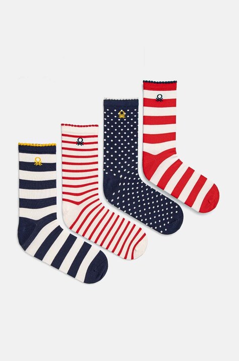 United Colors of Benetton skarpetki dziecięce 4-pack kolor czerwony 6AO30703P