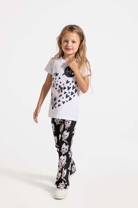 Coccodrillo leggins din bumbac pentru copii culoarea negru, modelator, LICENCE GIRL DISNEY