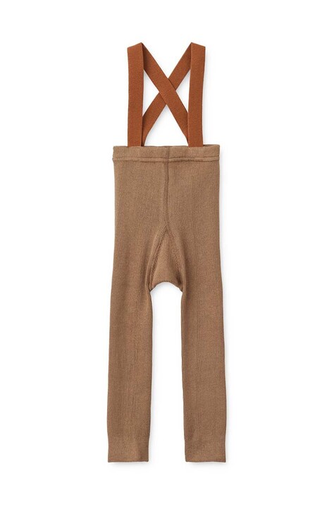 Liewood leggins din bumbac pentru bebeluși Cuno Tights culoarea maro, neted, LW19162