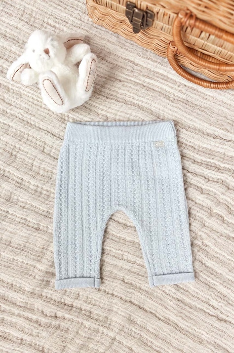Tartine et Chocolat legginsy niemowlęce kolor niebieski gładkie TZ22020