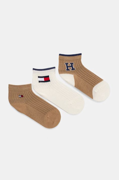 Ponožky pre bábätká Tommy Hilfiger 3-pak hnedá farba, 701229881