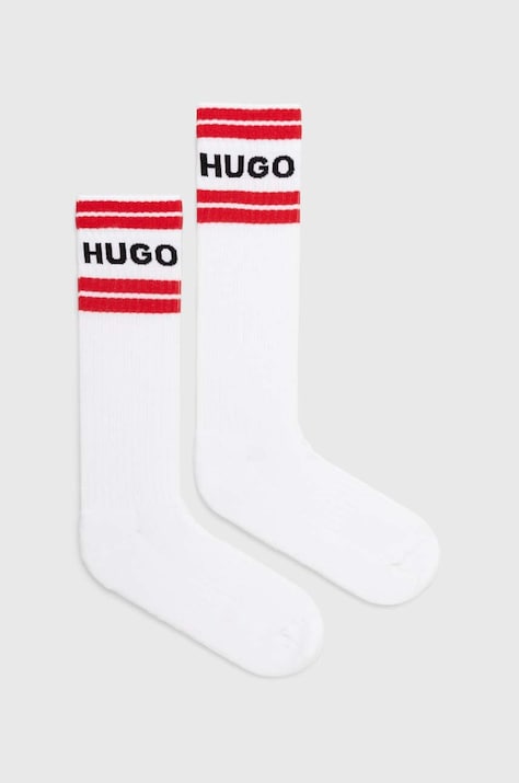 HUGO skarpetki 2-pack męskie kolor biały 50518610