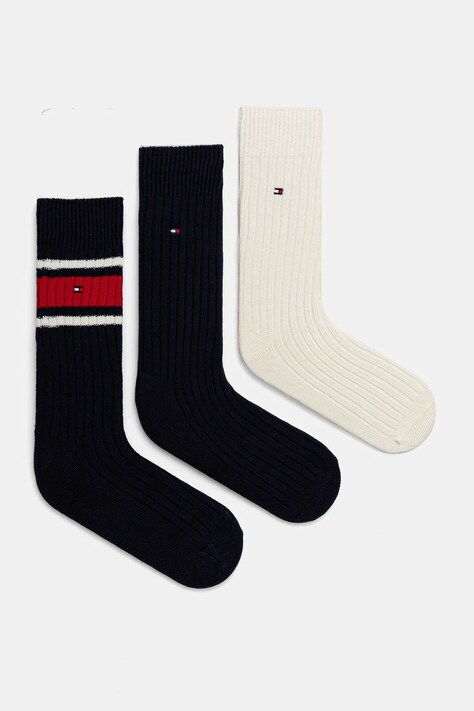 Κάλτσες Tommy Hilfiger 3-pack χρώμα: ναυτικό μπλε, 101013215