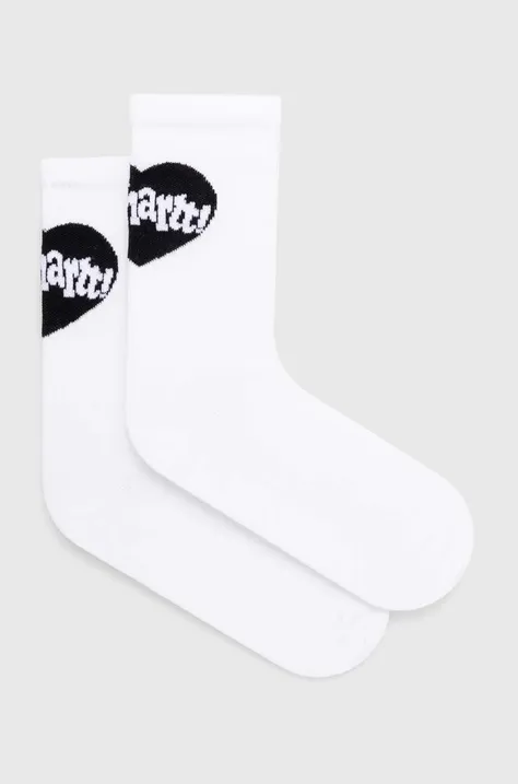 Carhartt WIP sosete Amour Socks barbati, culoarea alb, I033618.00AXX