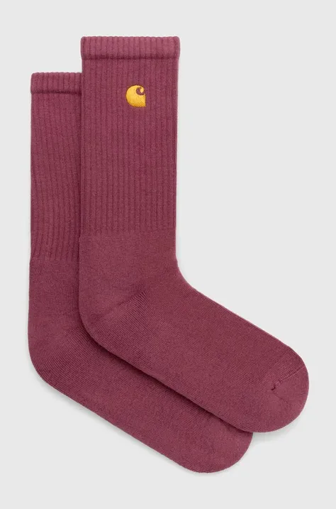 Carhartt WIP skarpetki Chase Socks męskie kolor różowy I029421.2BBXX