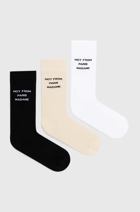 Βαμβακερές κάλτσες Drôle de Monsieur Le Pack de Chaussettes Slogan 3-pack PERM-SK101-CO024-MC