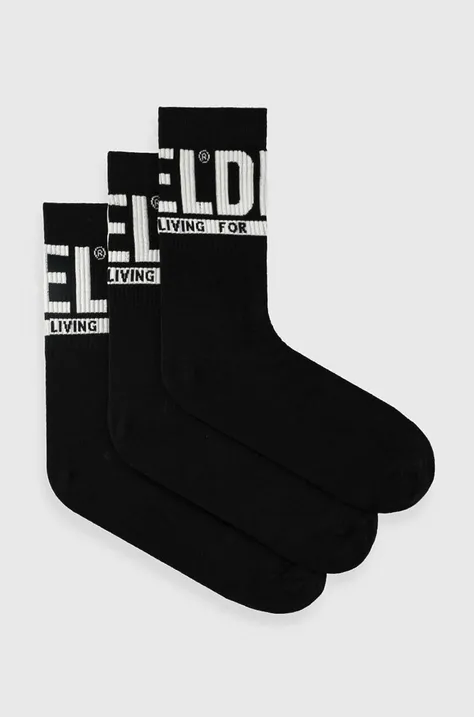 Шкарпетки Diesel SKM-RAY-THREEPACK 3-pack чоловічі колір чорний 00SAYJ.2QATV