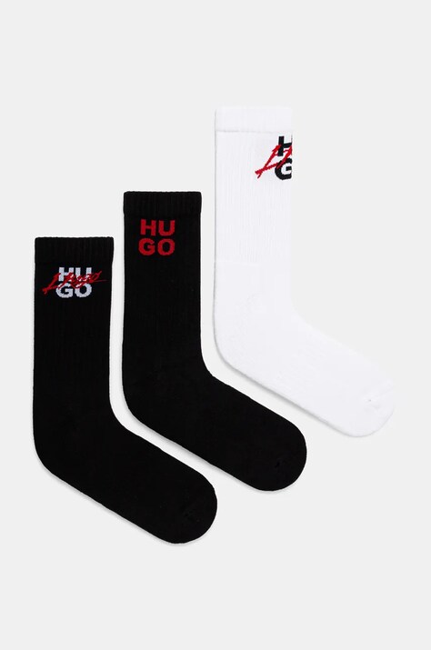 Шкарпетки HUGO 3-pack чоловічі колір чорний 50524791