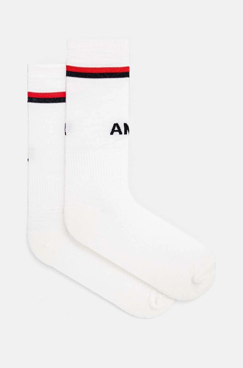 AMBUSH sosete de lana Logo Low Soccer Socks culoarea alb, BMRA002F24KNI0010100