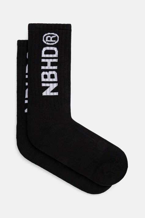 Ponožky NEIGHBORHOOD Nbhd Logo Socks pánské, černá barva, 242WINH.UWM02