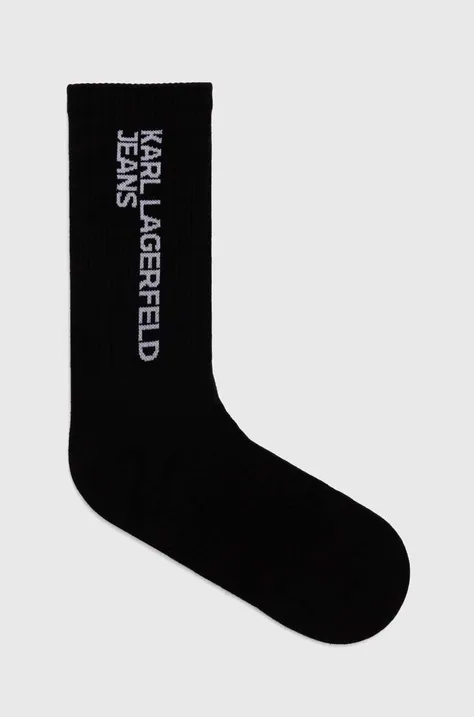 Ponožky Karl Lagerfeld Jeans 2-pak čierna farba, 245D6002
