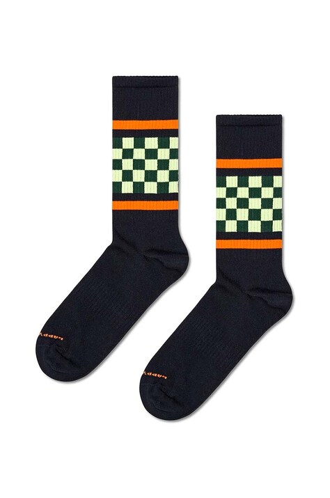 Happy Socks skarpetki Checked Stripe Sneaker Sock kolor czarny P001877