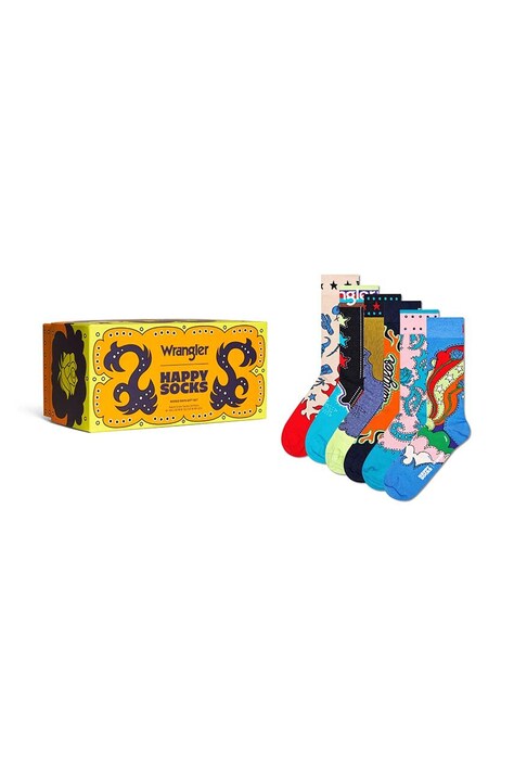 Happy Socks sosete Wrangler 6-pack Rodeo Days Gift 6-pack culoarea portocaliu, P002274