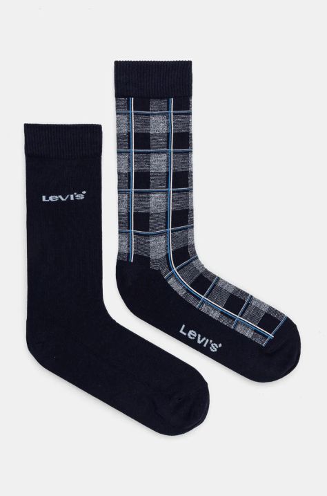 Ponožky Levi's 2-pak tmavomodrá farba, 37157-1146