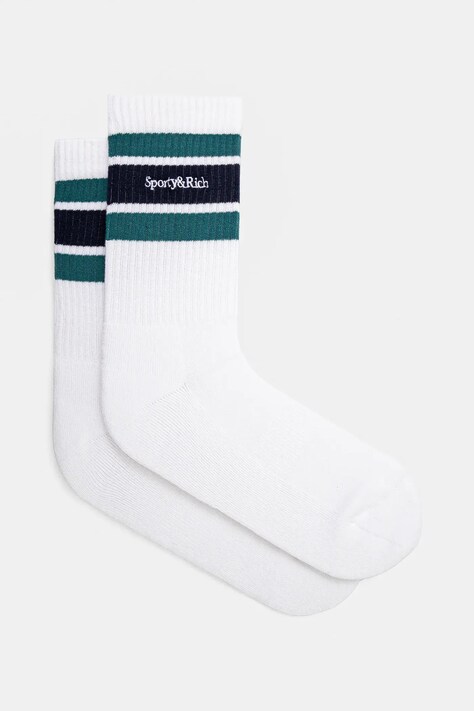 Ponožky Sporty & Rich Serif Logo Striped biela farba, AC004516300WH27
