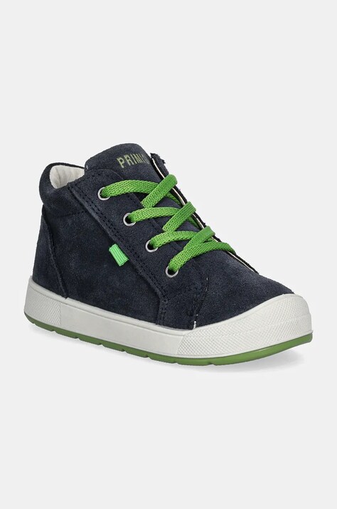 Primigi sneakers de piele întoarsă pentru copii culoarea albastru marin, PQU 68518