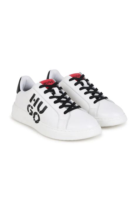 HUGO scarpe da ginnastica per bambini in pelle colore bianco G00244