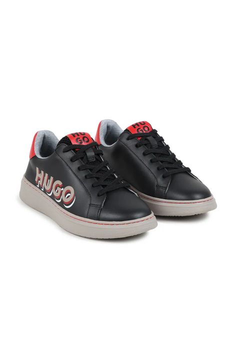 HUGO scarpe da ginnastica per bambini in pelle colore nero G00246